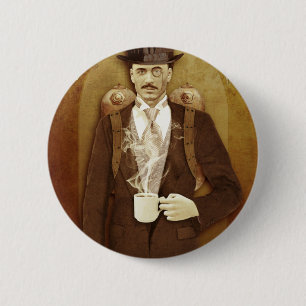 STEAMPUNK 6 CM ROUND BADGE