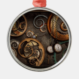 Steampunk - Abstract - Time is complicated Metal Tree Decoration