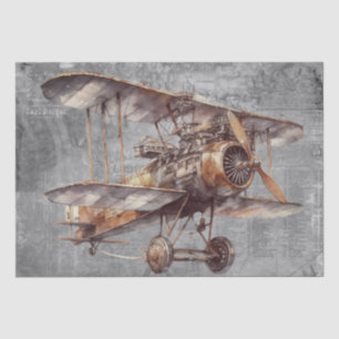 Steampunk Aeroplane Aircraft Tissue Paper