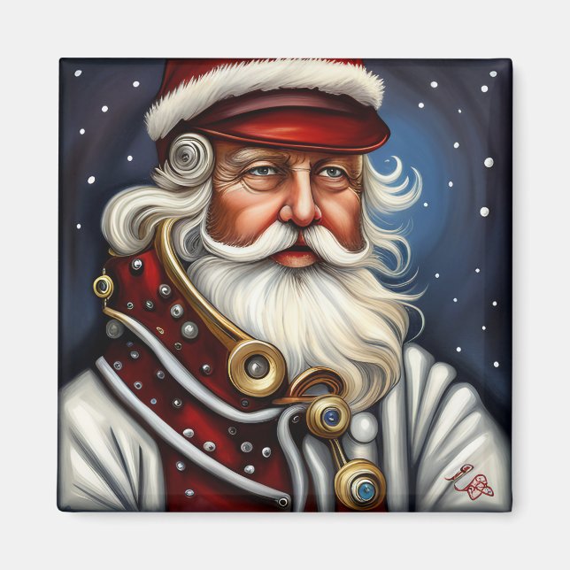 Steampunk Aesthetics Iconic Santa Magnet (Front)
