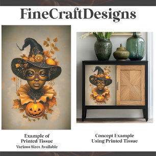 Steampunk African American Witch F6L Decoupage  Tissue Paper