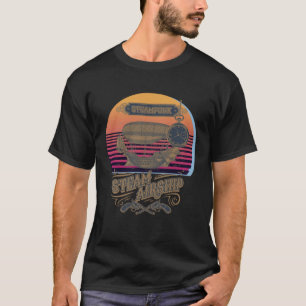 Steampunk Airship Clock Women Gift Retro Air Trave T-Shirt
