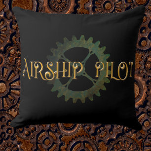 Steampunk Airship Pilot  Cushion