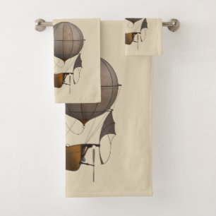 Steampunk Airship Towel Set