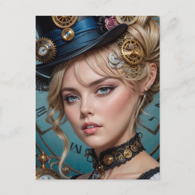 Steampunk Alice Postcard (Front)