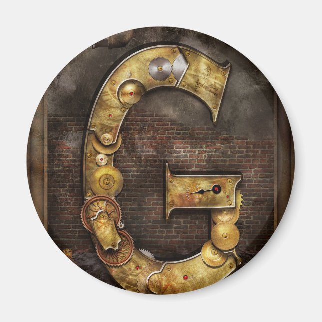 Steampunk - Alphabet - G is for Gears Magnet (Front)