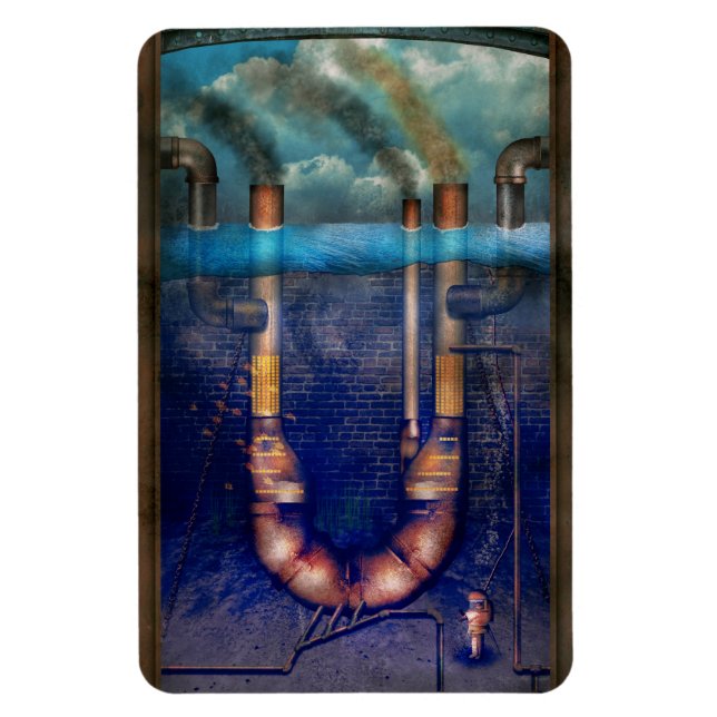 Steampunk - Alphabet - U is for Underwater Utopia Magnet (Vertical)