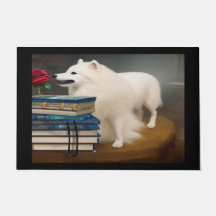 Steampunk American Eskimo dog  Door Mat