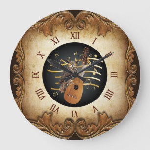 Steampunk Angélique ~ Great Horned Owl ~   Large Clock