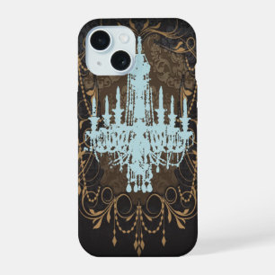 steampunk art deco vintage chandelier iPhone 15 case