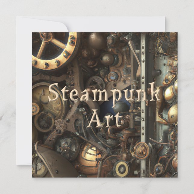 Steampunk Art Greeting Card (Front)