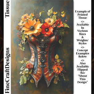 Steampunk Autumn Floral Basque DF7L Decoupage Tissue Paper