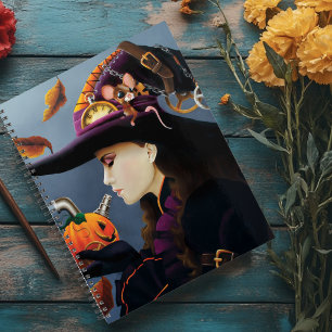 Steampunk Autumn Witch Pumpkin Clockwork Hat Planner