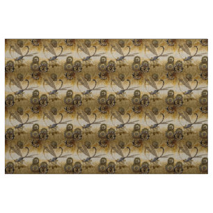 Steampunk, awesome dragonflies with gears fabric