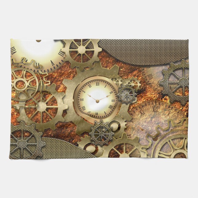Steampunk, awesome steampunk design tea towel (Horizontal)