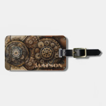 Steampunk Backpack and Luggage Tag