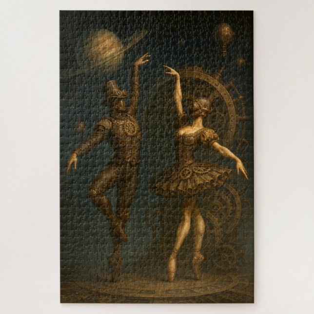 Steampunk Ballet Under Saturn Jigsaw Puzzle (Vertical)