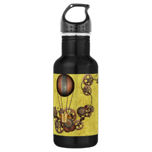 Steampunk Balloon and Gears 532 Ml Water Bottle