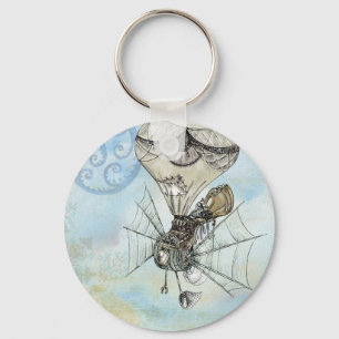 steampunk balloon key ring