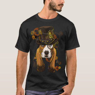 Steampunk Basset Hound Dog Steampunk Lovers  T-Shirt