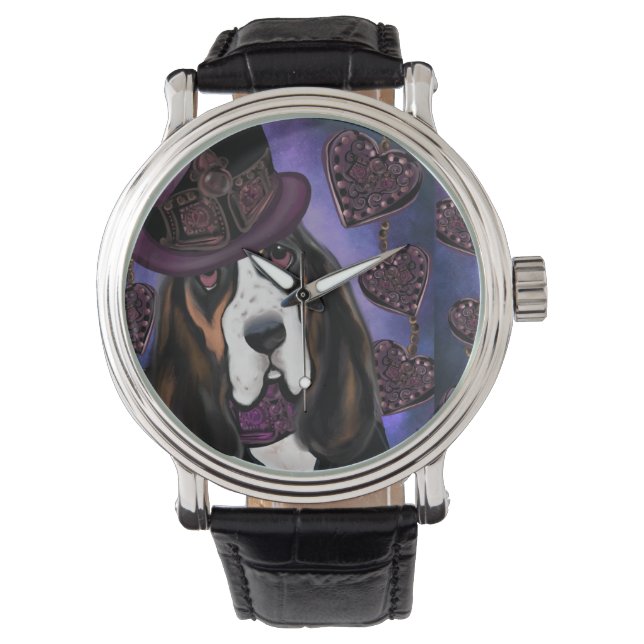 STEAMPUNK Basset Hound Watch (Front)