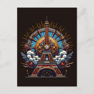 Steampunk Bastille Day Eiffel Tower Postcard
