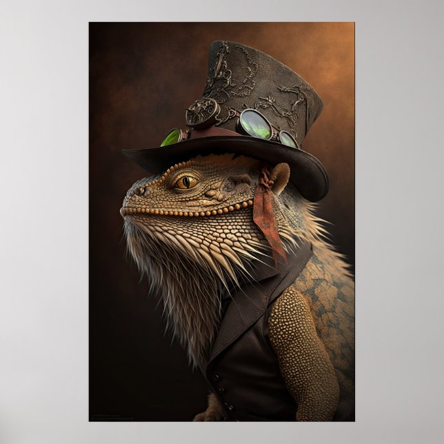 Steampunk Bearded Dragon Poster (Front)