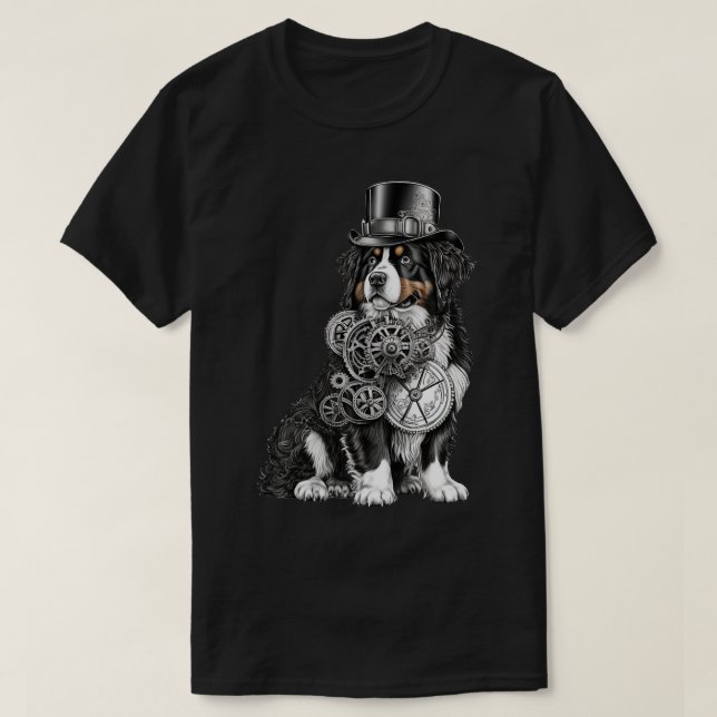 Steampunk Bernese Mountain Dog 2 T-Shirt (Design Front)