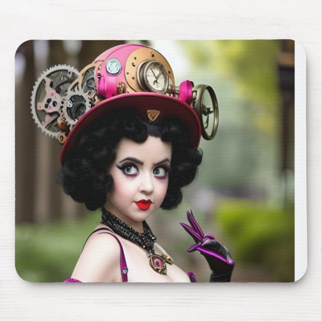Steampunk Betty Boop Mouse Pad (Front)