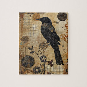Steampunk Bird Art Small Jigsaw Puzzle