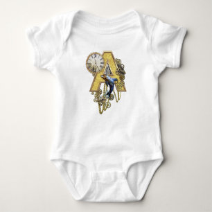 Steampunk birthday letter A Baby Bodysuit