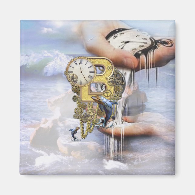 Steampunk birthday letter B Magnet (Front)