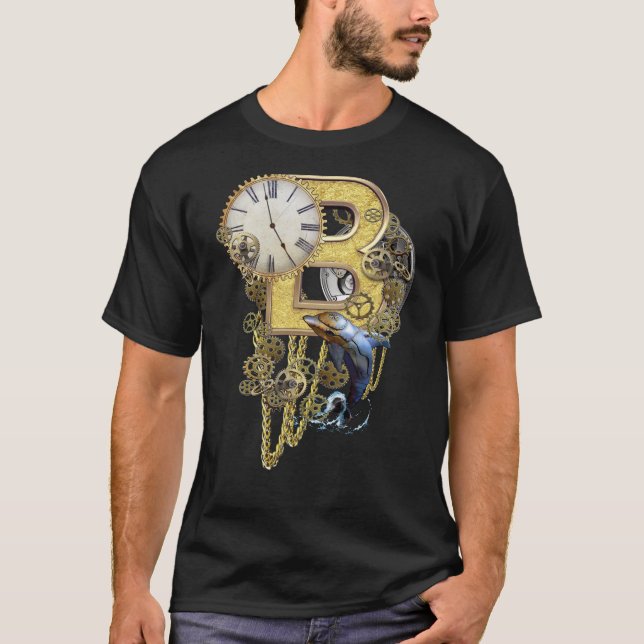 Steampunk Birthday letter B T-Shirt (Front)