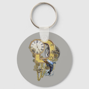 Steampunk- birthday letter-D Key Ring