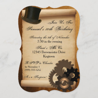 Steampunk Birthday Party Invitation