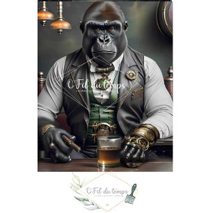 Steampunk Black Gorilla big boss Tissue Paper