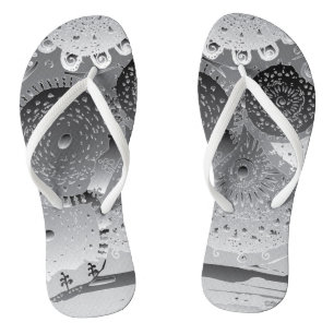 Steampunk blk&wht Mandalas Jandals