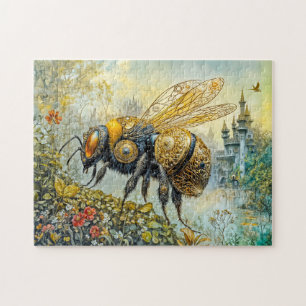 Steampunk blossom bee jigsaw puzzle