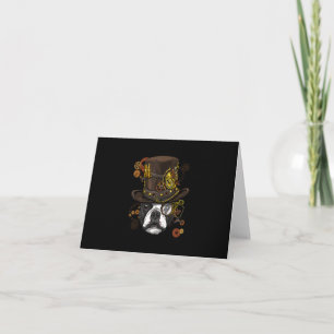 Steampunk Boston Terrier Dog Shirt Steampunk Lover Note Card