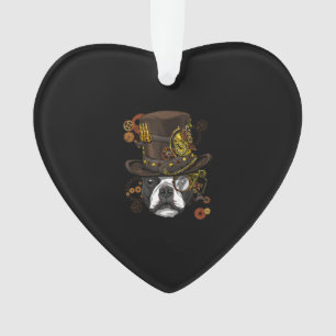 Steampunk Boston Terrier Dog Shirt Steampunk Lover Ornament