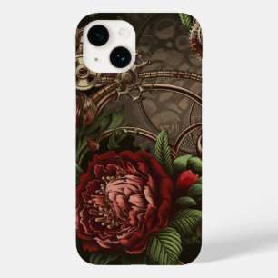 Steampunk Botanical Elegance Gears and Blooms in Case-Mate iPhone 14 Case