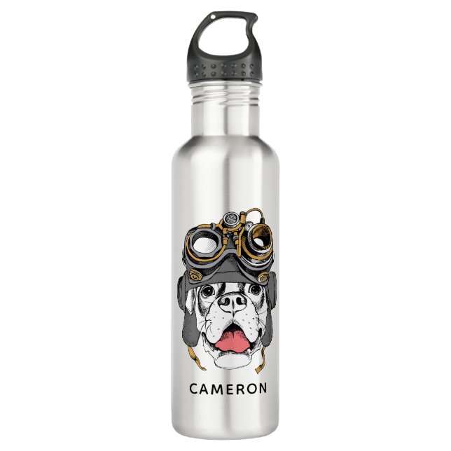 Steampunk Boxer | Add Your Name 710 Ml Water Bottle (Front)