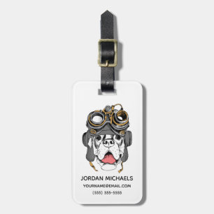 Steampunk Boxer Add Your Name Luggage Tag