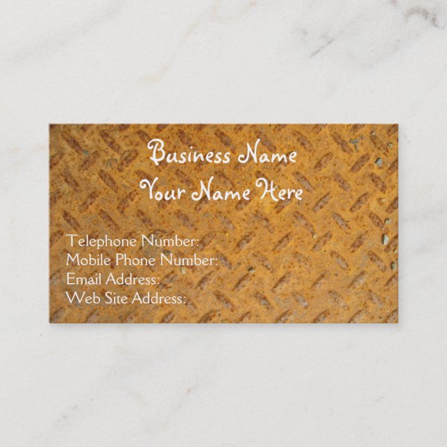 Steampunk Brass Plate Metal-effect Business Cards (Front)