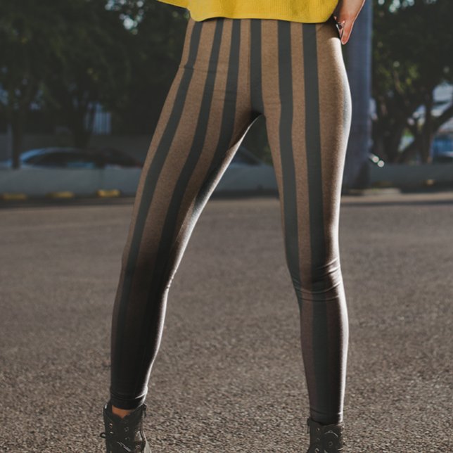 Steampunk Brown Black Stripes Leggings (Creator Uploaded)