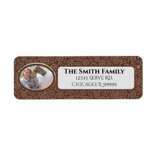 Steampunk Brown & White Gears Return Address