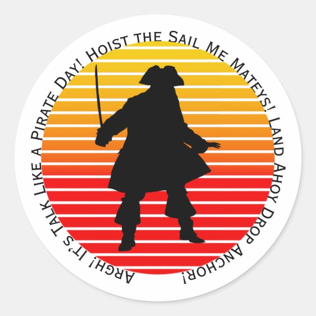 Steampunk Buccaneers Talk Like a Pirate Day Argh! Classic Round Sticker (Front)