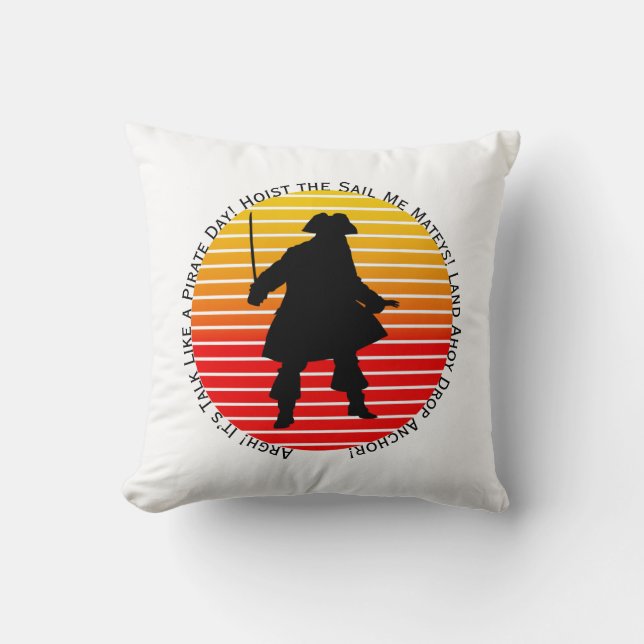 Steampunk Buccaneers Talk Like a Pirate Day Argh! Cushion (Front)
