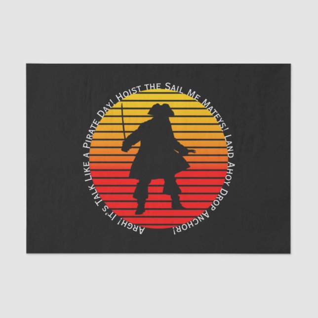 Steampunk Buccaneers Talk Like a Pirate Day Argh! Tissue Paper (Front)