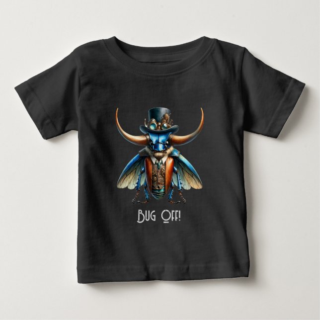 Steampunk Bug - Bug Off! Baby T-Shirt (Front)
